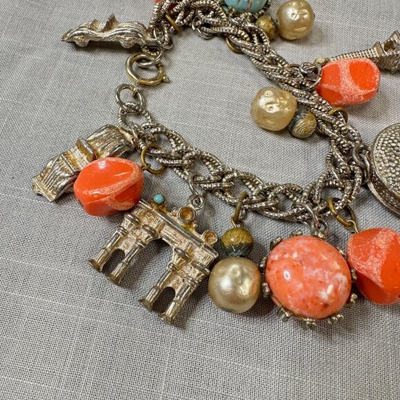 Vintage RARE 60s Boho Paris Charm Bracelet - Picture 8 of 13